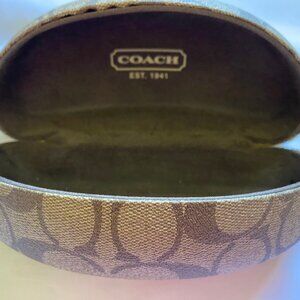 COACH Glasses Eyeglasses Sunglasses Signature Hard Clam Shell Brown Case ONLY
